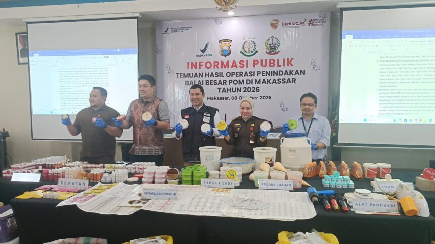 Bisnis Skincare Ilegal di Gowa Dibongkar! Dipasarkan Lewat TikTok hingga Raih Omzet Ditaksir Rp100 Juta Sepekan